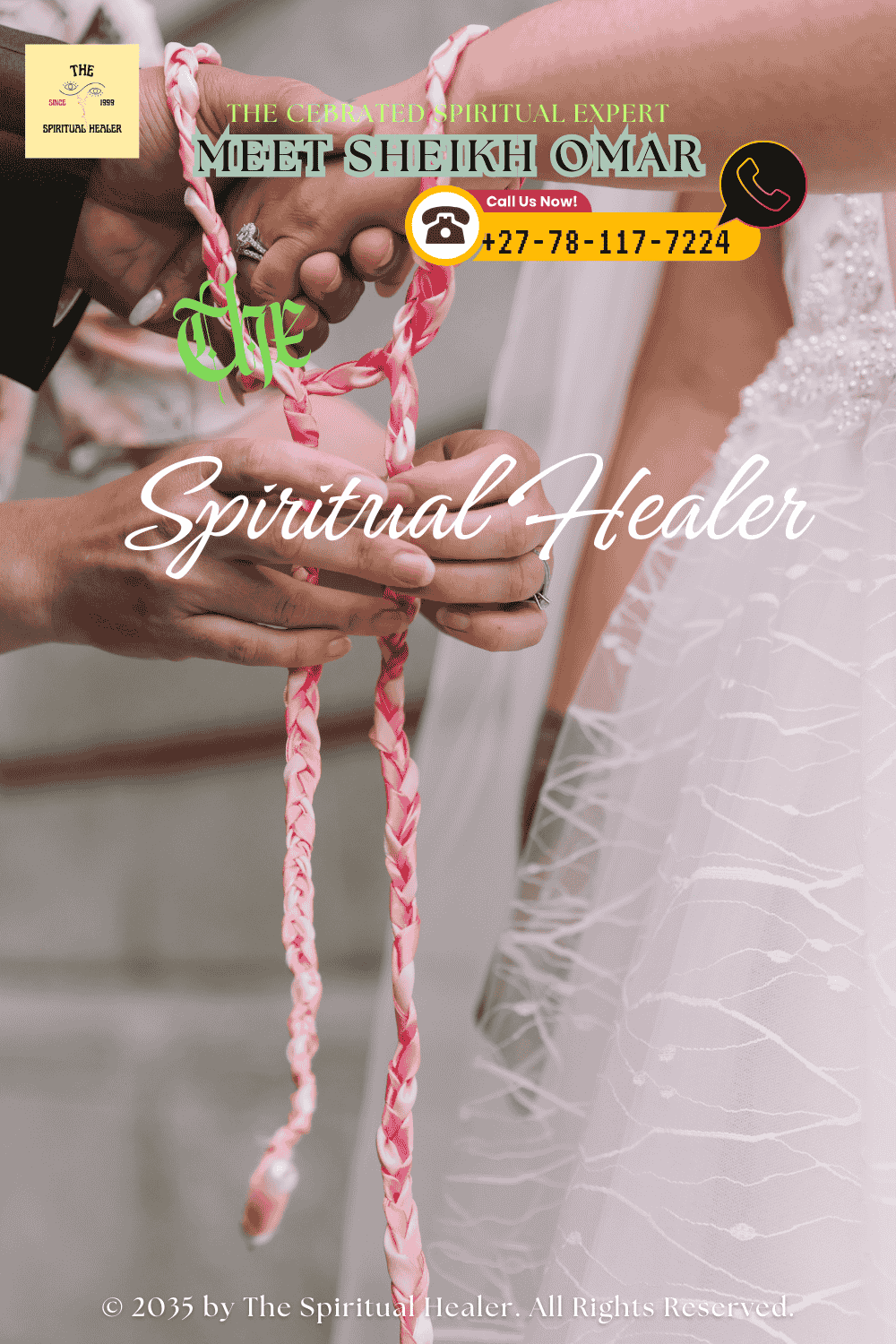 A couple performing a traditional handfasting ceremony in nature, symbolizing sacred union and elemental blessings. (1)