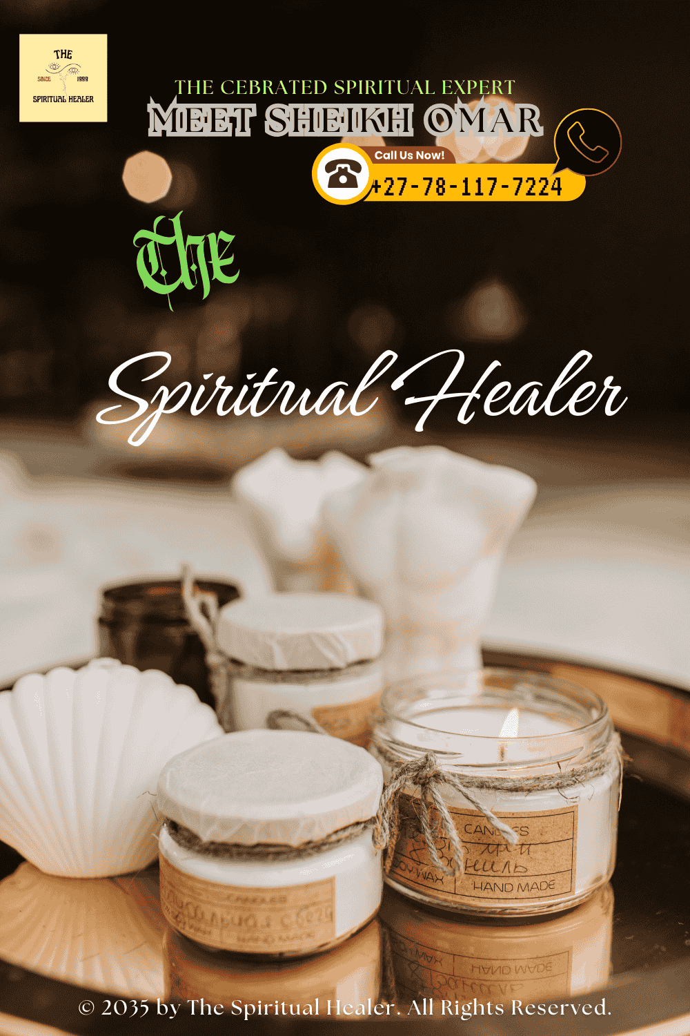 A flat-lay of organic herbs, crystals, and handmade candles labeled with their ethical sources (2)