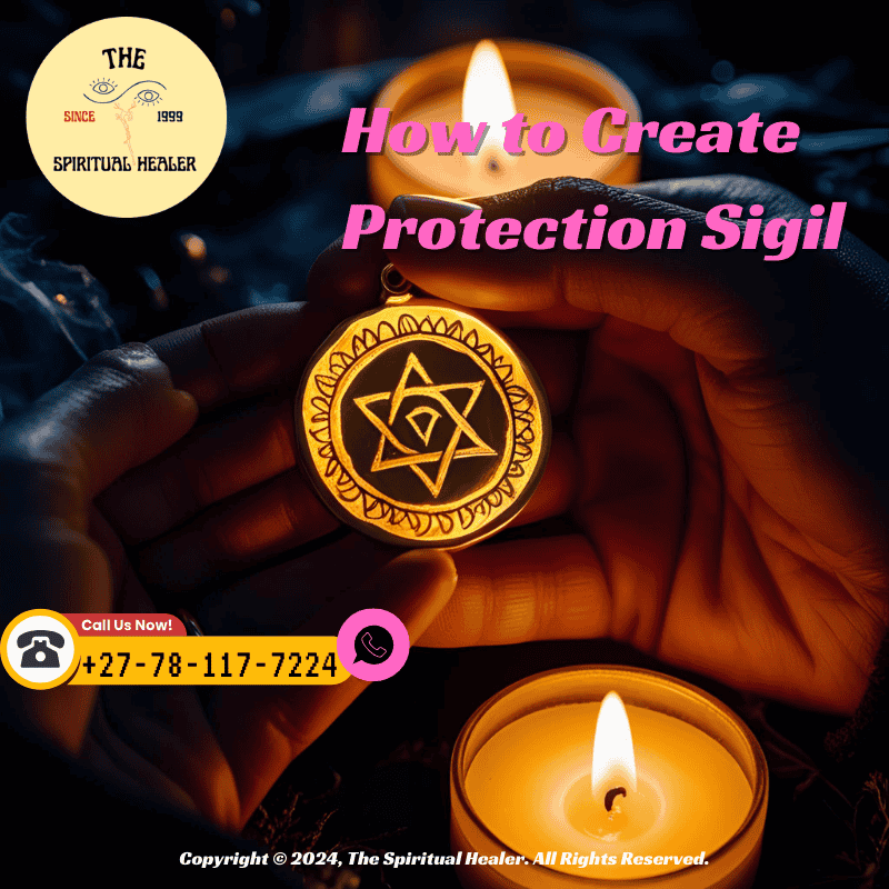 A person holding a small talisman with a hand-drawn sigil glowing in candlelight, representing the empowerment of personal protection magic.