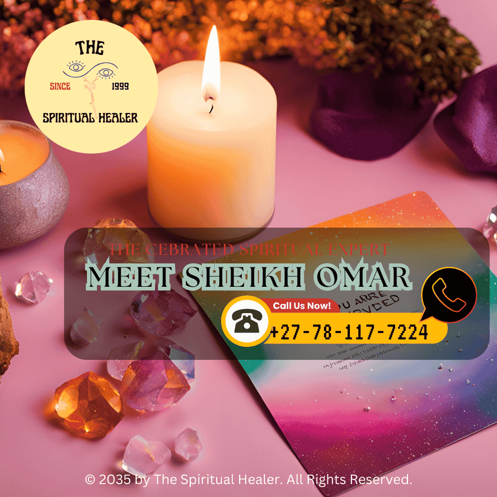 A rainbow-colored meditation setup with crystals, candles, and an affirmation card that reads ‘You are loved. (4)