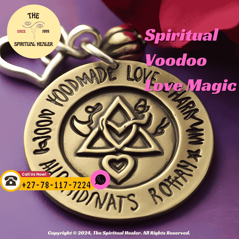 A spiritual healer performing a Voodoo love spell under candlelight with sacred herbs, capturing a moment of focused intention and ancestral invocation. (3)