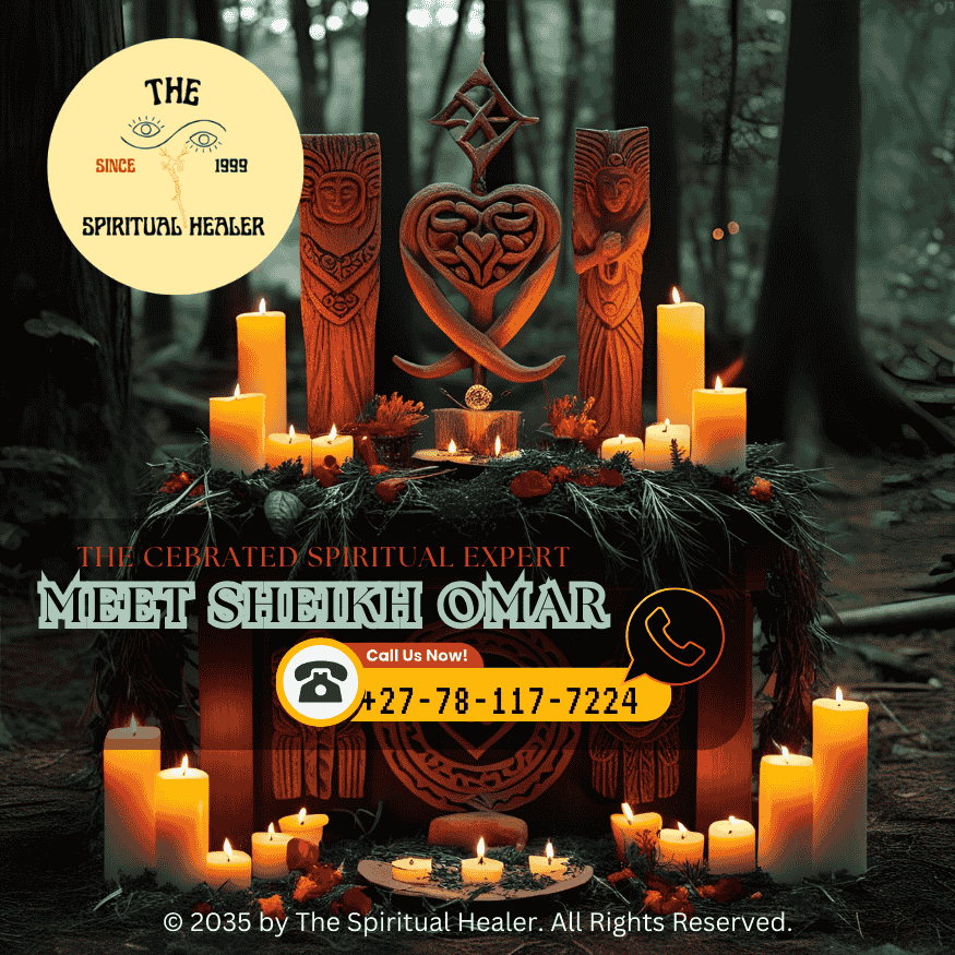 A sacred altar set up with candles, crystals, and symbols for love and harmony, representing the spiritual tools used in relationship healing work.
