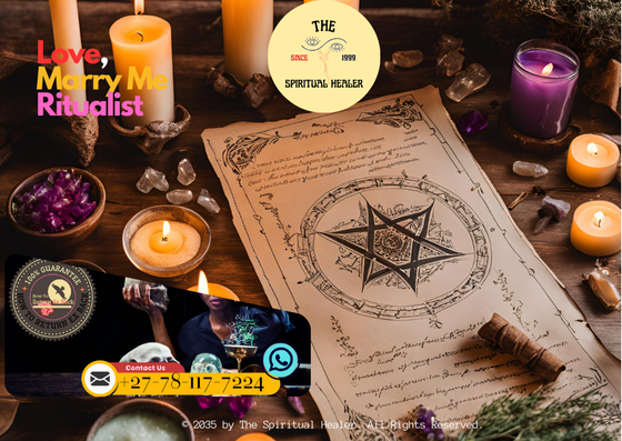 A beautifully arranged love spell ritual setup with candles, herbs, crystals, and a written intention on parchment, set on a wooden table with a mystical ambiance.