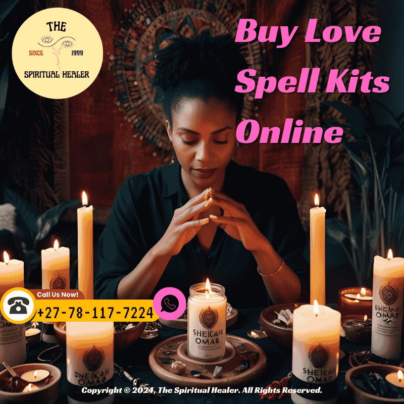 A person performing a love spell at their home altar with Sheikah Omar products