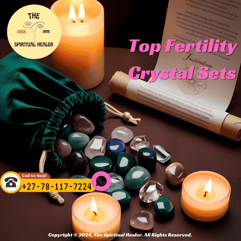 fertility crystal sets you can order with polished stones, sacred altar tools, and intention scrolls