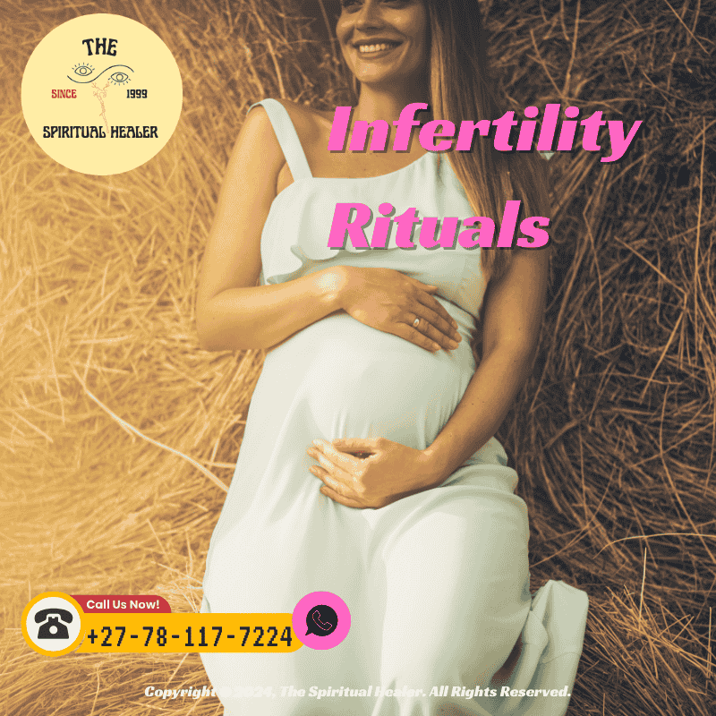 A woman in meditation holding her womb in a peaceful garden