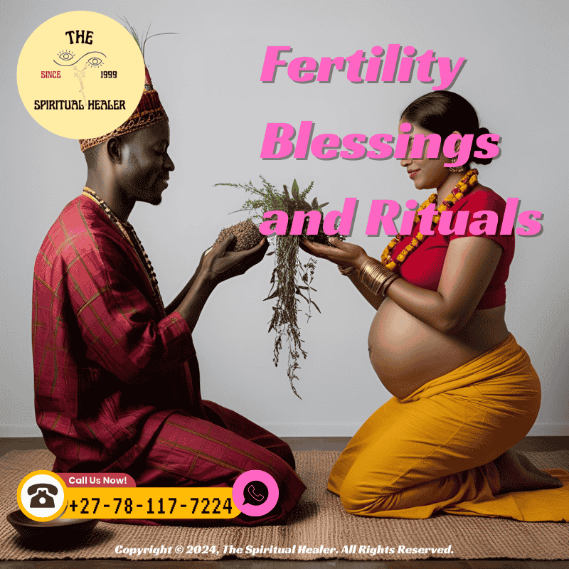 Sheika Omar holding sacred herbs over a womans belly