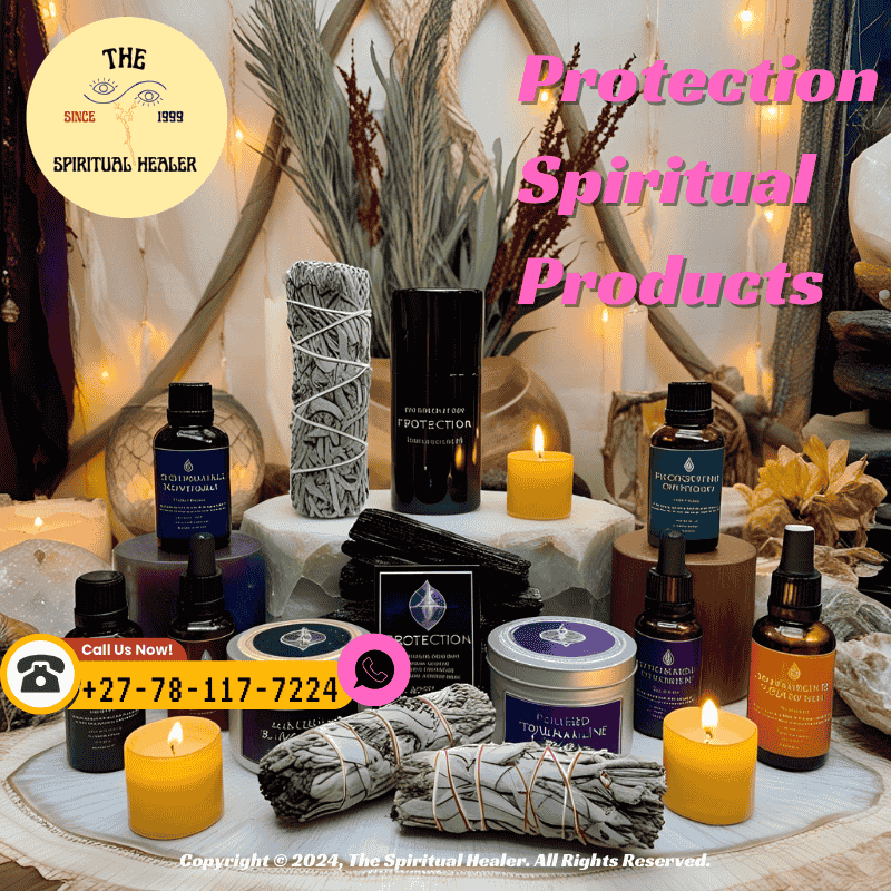 spiritual products for protection including black tourmaline, sage, candles, and oils (3)